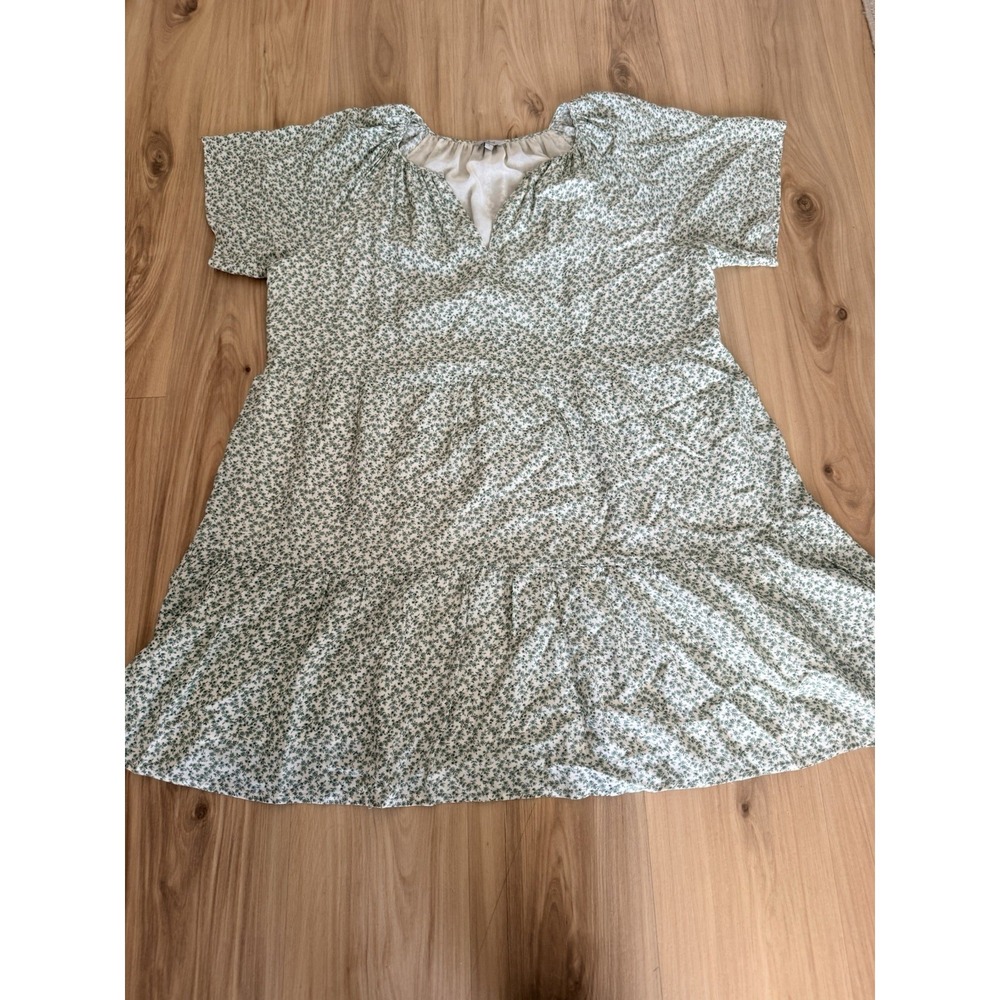 Rails Clarissa Green Floral Rayon Crepe Mini Dress Large‎